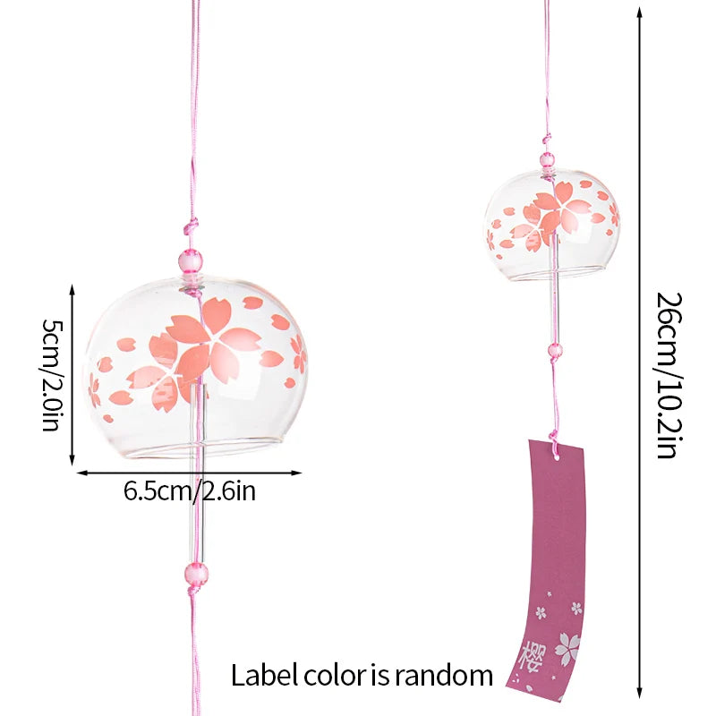 Japanese Sakura Glass Wind Chime – Kawaii Home & Garden Decor Bell