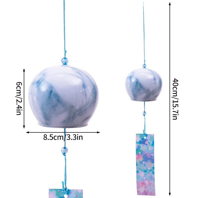 Japanese Sakura Glass Wind Chime – Kawaii Home & Garden Decor Bell