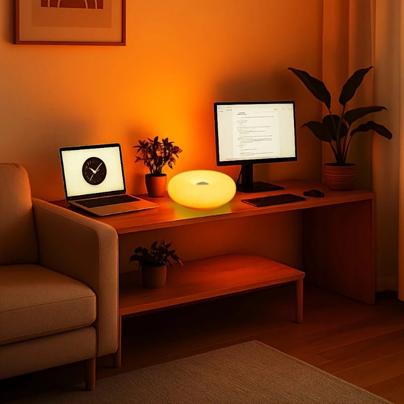 Donut LED Night Light – Cute Touch Dimmable Bedside Lamp with USB