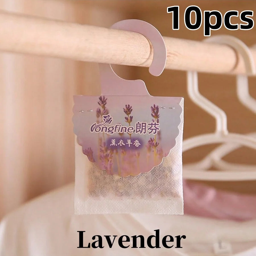 Hanging Wardrobe Sachets (5/10 Pack) – Long-Lasting Closet & Drawer Air Freshener