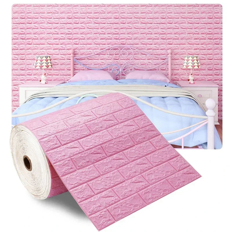 3D Brick Wallpaper – Self-Adhesive Waterproof Foam Wall Panels (Peel & Stick)