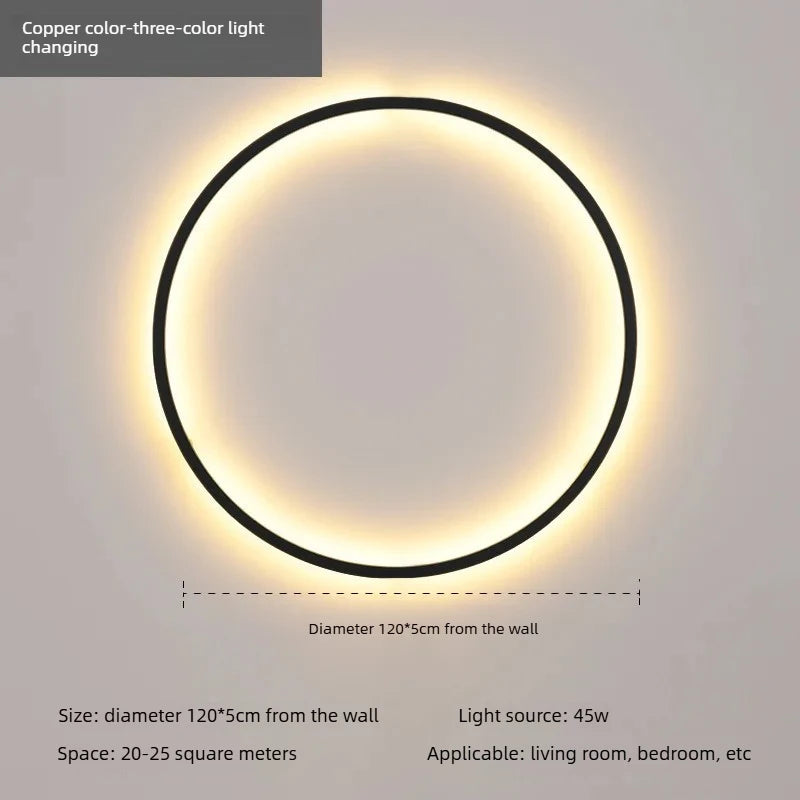 Minimalist LED Circle Wall Sconce – Modern Ring Wall Light for Living Room & Bedside