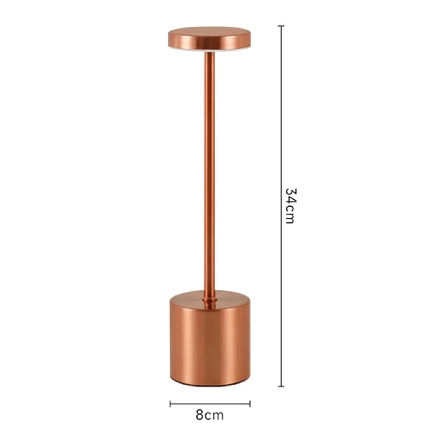 Metal LED Touch Table Lamp – Rechargeable Cordless 3-Color Ambient Light