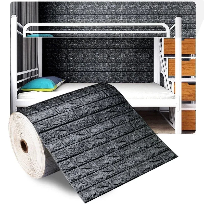 3D Brick Wallpaper – Self-Adhesive Waterproof Foam Wall Panels (Peel & Stick)