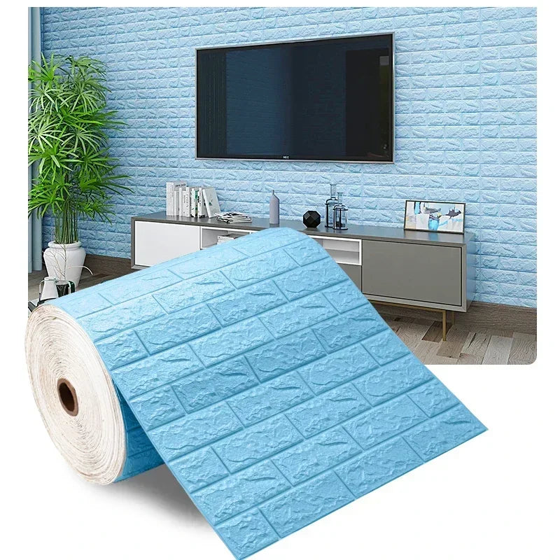 3D Brick Wallpaper – Self-Adhesive Waterproof Foam Wall Panels (Peel & Stick)