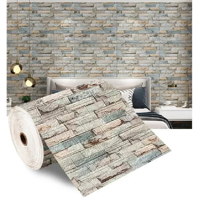 3D Brick Wallpaper – Self-Adhesive Waterproof Foam Wall Panels (Peel & Stick)