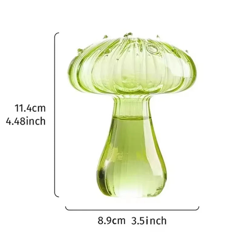 Mushroom Glass Bud Vase – Colorful Hydroponic Vase for Home & Office Decor