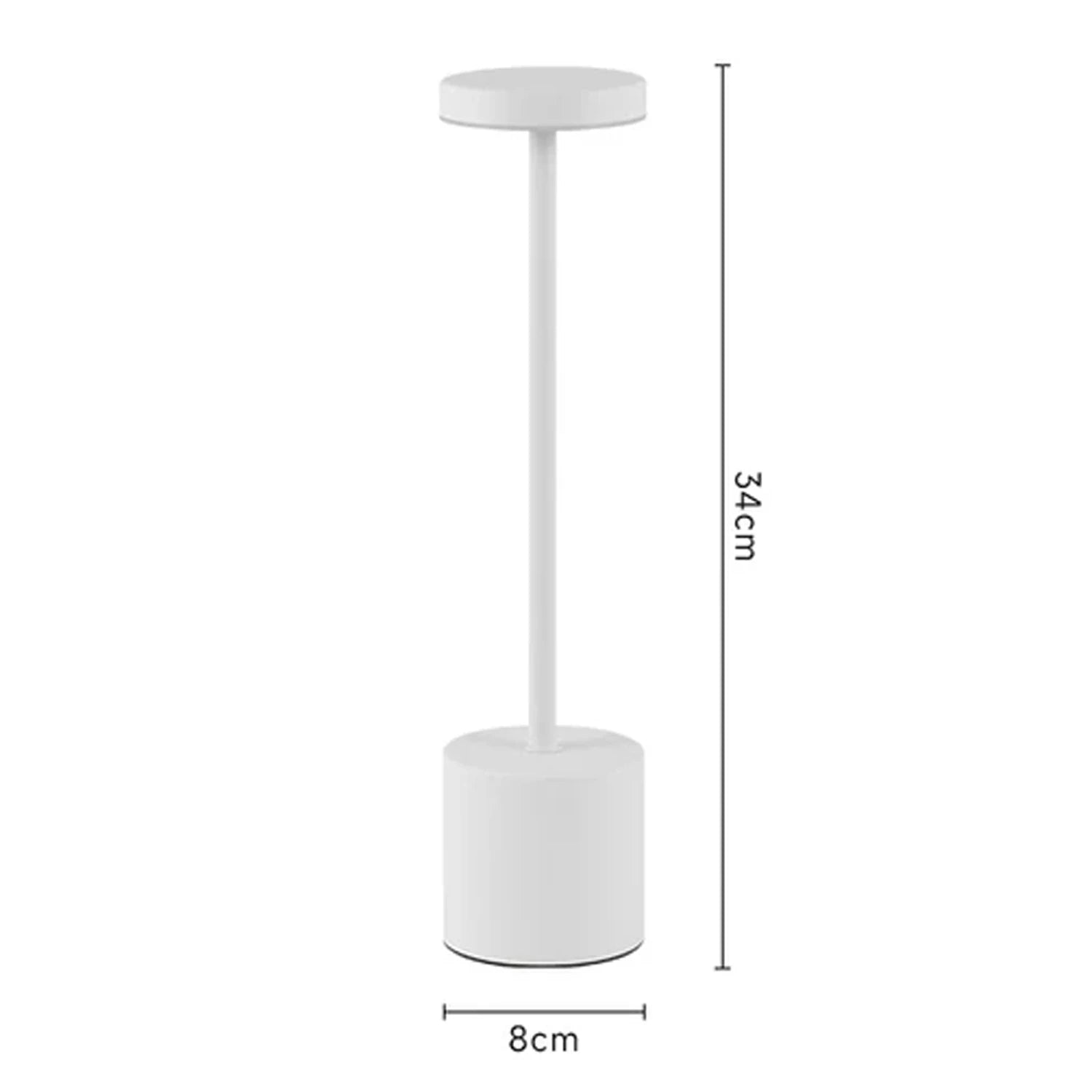 Metal LED Touch Table Lamp – Rechargeable Cordless 3-Color Ambient Light