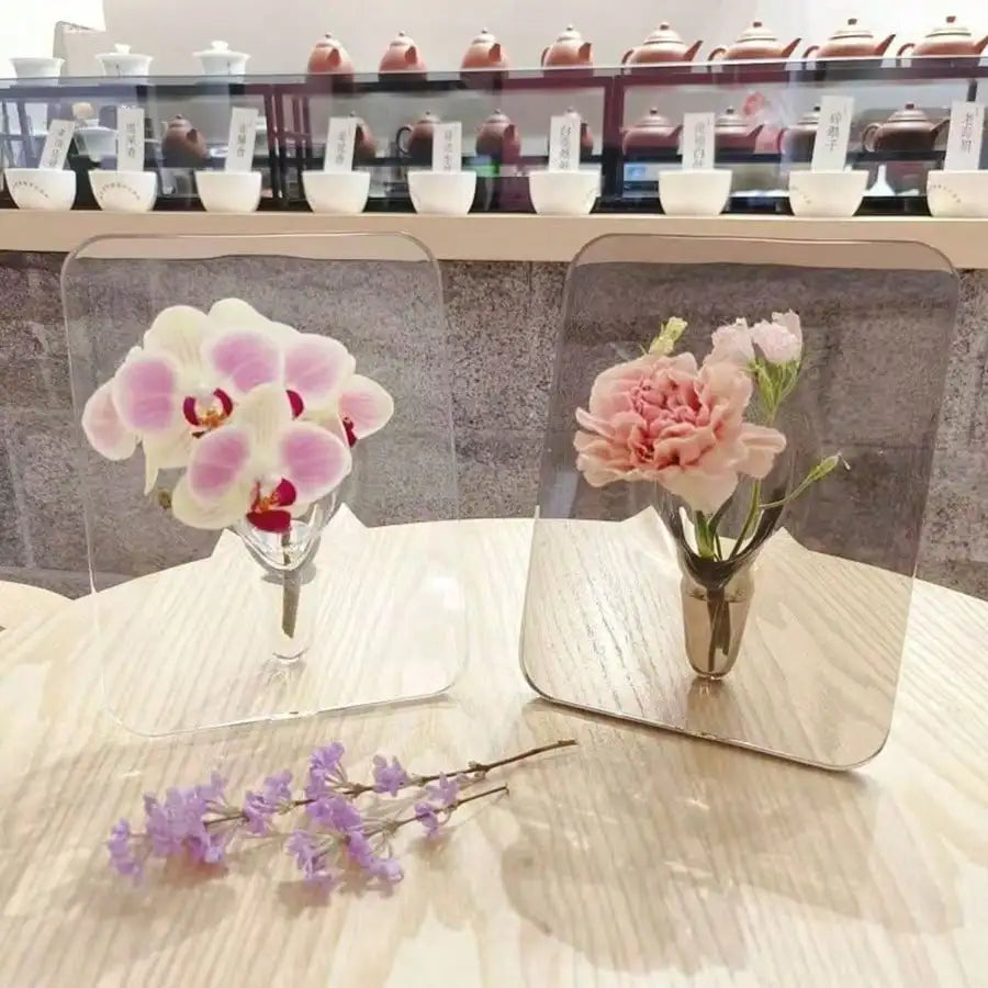 Modern Acrylic Frame Vase – Clear Decorative Flower Vase for Home Decor