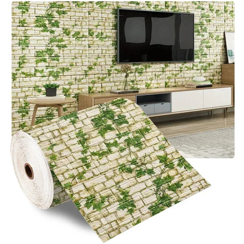 3D Brick Wallpaper – Self-Adhesive Waterproof Foam Wall Panels (Peel & Stick)