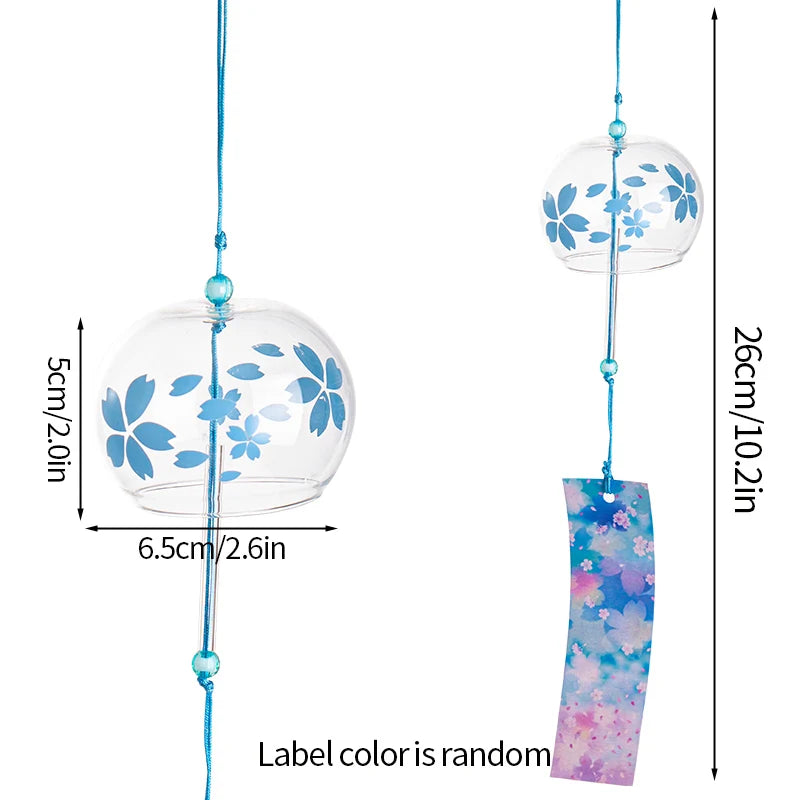 Japanese Sakura Glass Wind Chime – Kawaii Home & Garden Decor Bell