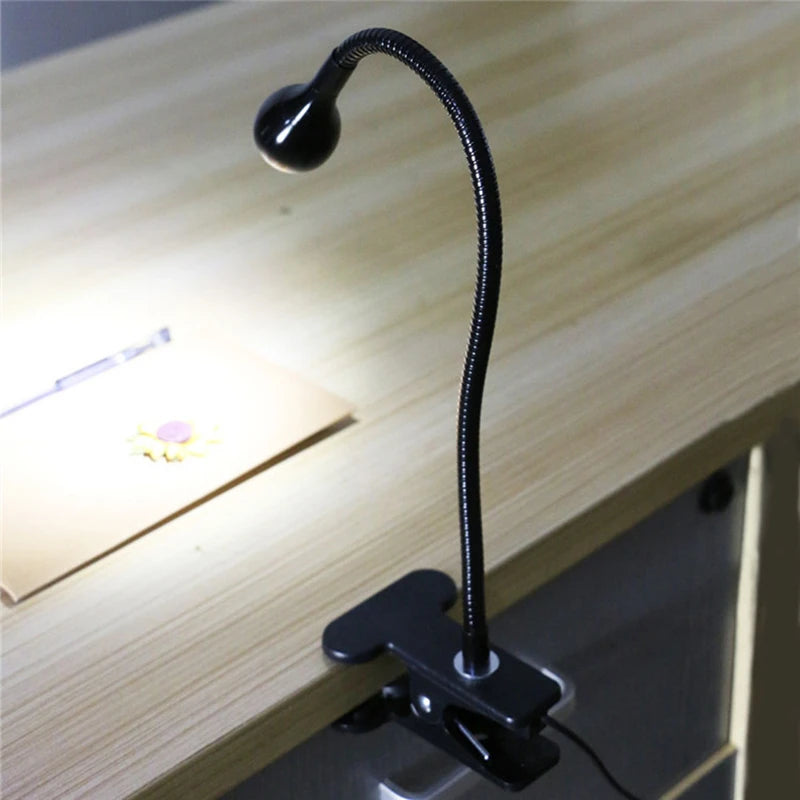 360° Gooseneck Clip-On Desk Lamp – USB Eye-Care Reading Light