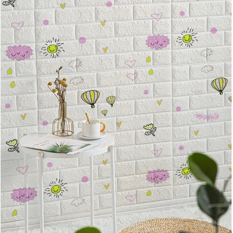 3D Brick Wallpaper – Self-Adhesive Waterproof Foam Wall Panels (Peel & Stick)