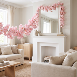 Sakura Cherry Blossom Garland (180cm) – Artificial Hanging Blossom Vine for Weddings & Arches