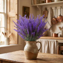 Provence Lavender Faux Bouquet – Realistic Artificial Purple Flowers for Home & Wedding Decor