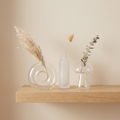 Minimalist Bud Vase Trio — donut, Nordic white and mushroom glass vases